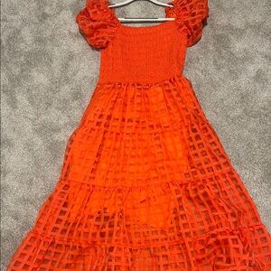 Vibrant Orange Kids Dress